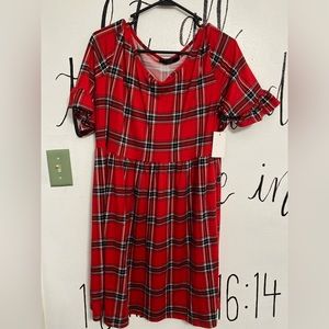 Red checkered dress